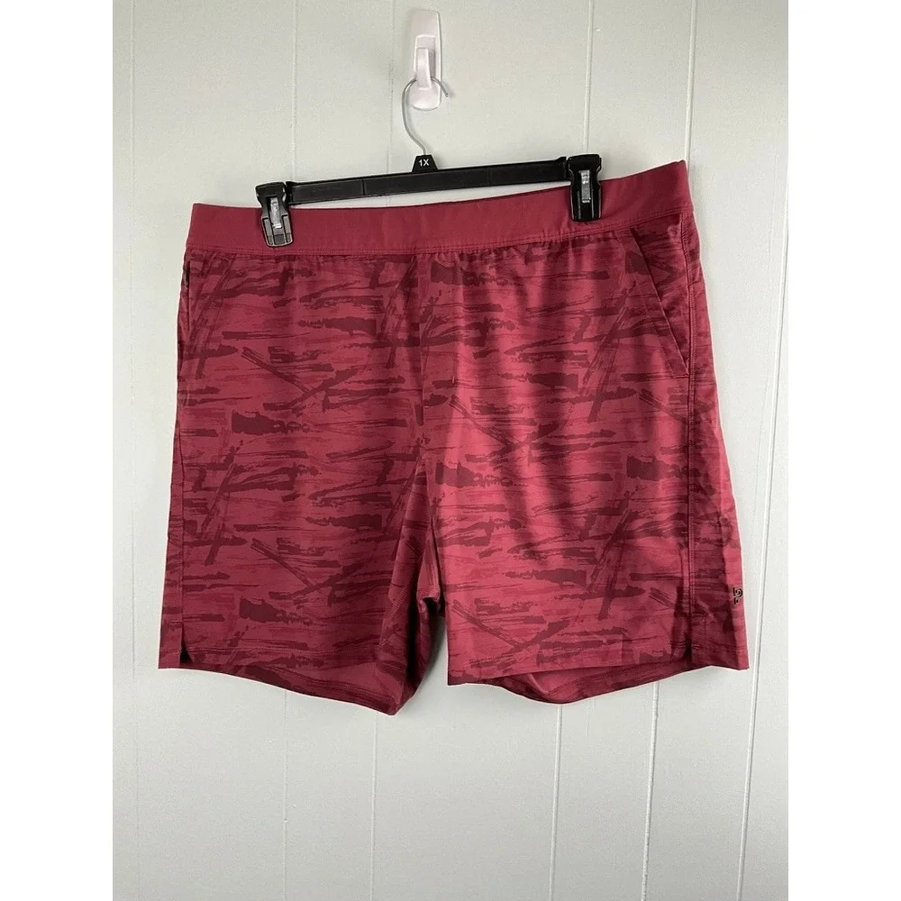 Public Rec All Day Every Day Short Mens 42 Burgundy Red Abstract Camo‎ Athletic